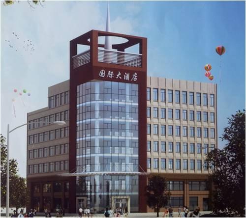 遼寧國(guó)際大酒店1萬2千平方米外墻液態(tài)理石漆工程